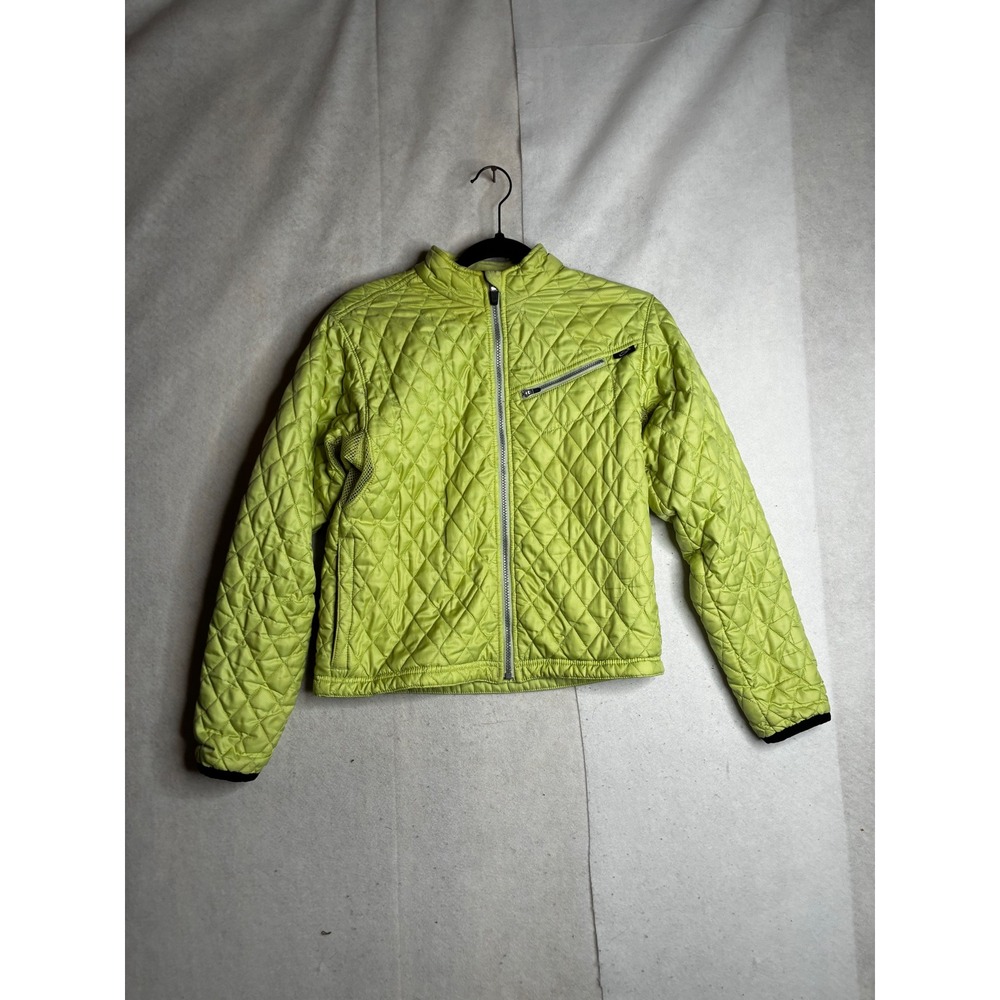 Obermeyer‎ Womens Lime Green Quilted Puffer Jacket Size 6 Style 44100 Full Zip